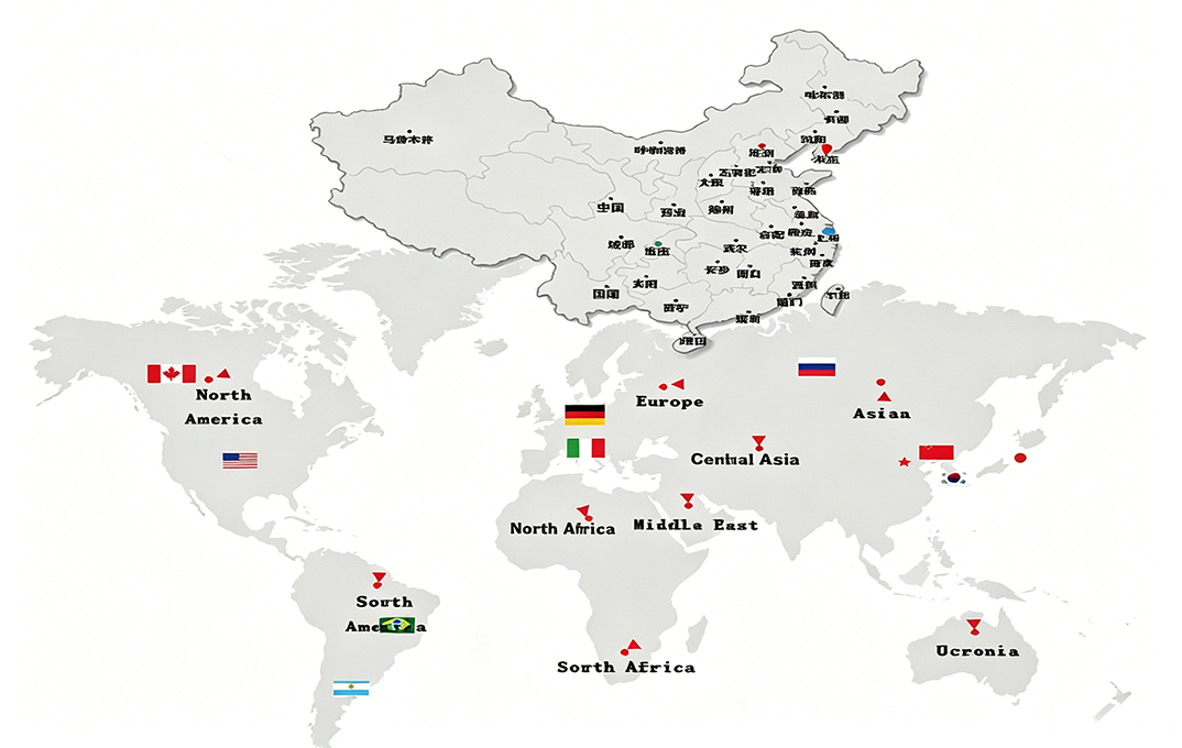 World map showing Jori export destinations